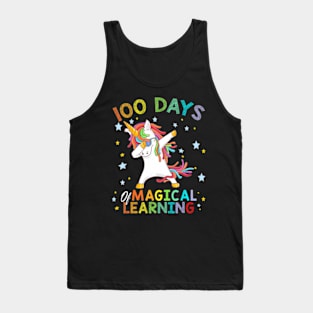 100Th Day Of School Dabbing Unicorn 100 Days Learning Tank Top